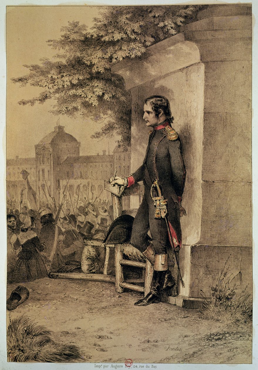 Napoleon I (1769-1821) ved belejringen af Tuilerierne, 10. august 1792 af Nicolas Toussaint Charlet