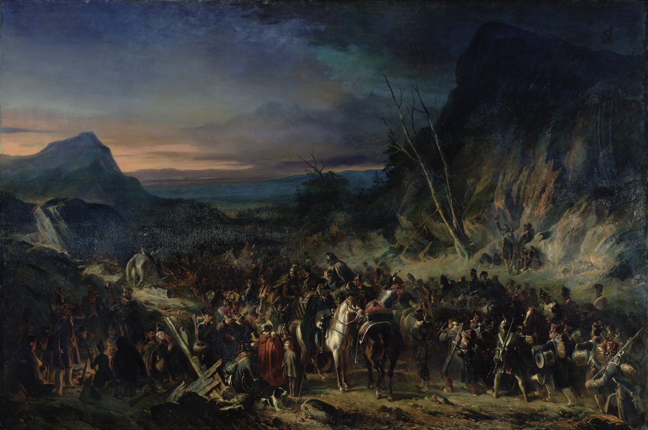 Kløften, kampagne af 1809, 1843 af Nicolas Toussaint Charlet