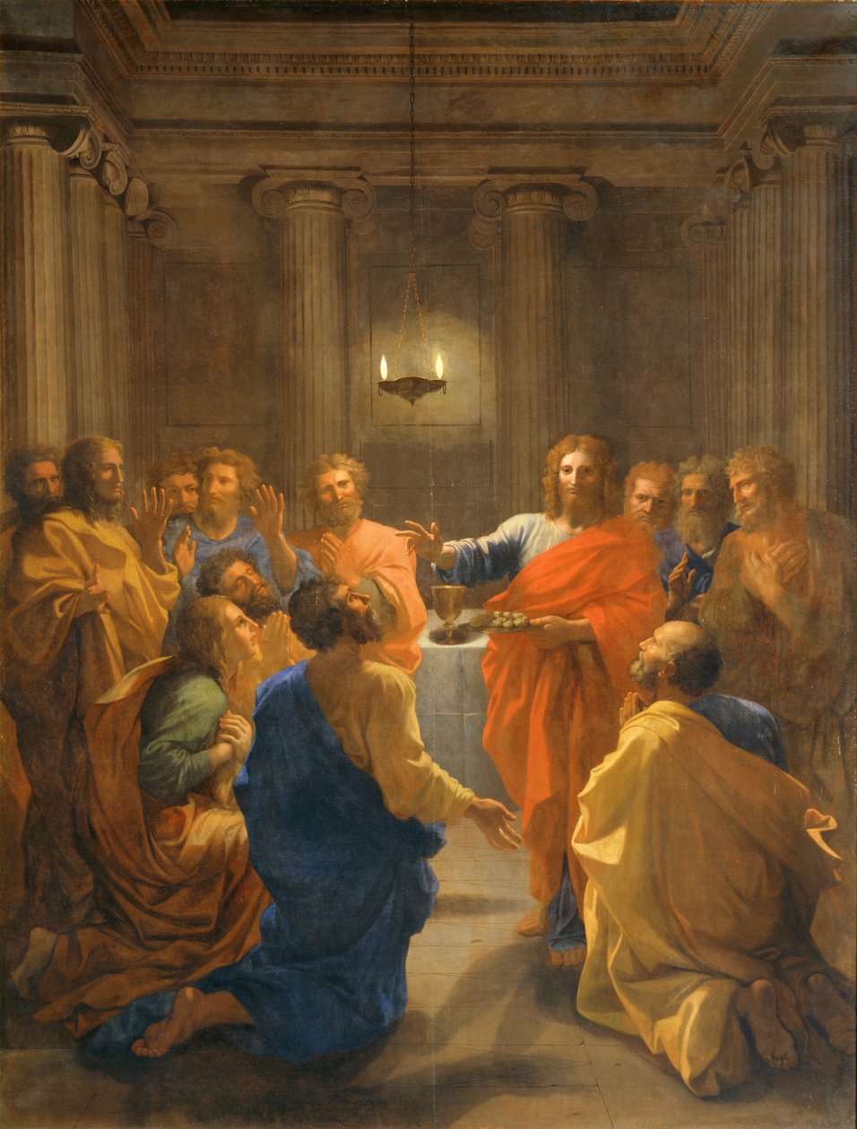 Jesus Kristus indstifter eukaristien ... af Nicolas (attr.to) Poussin