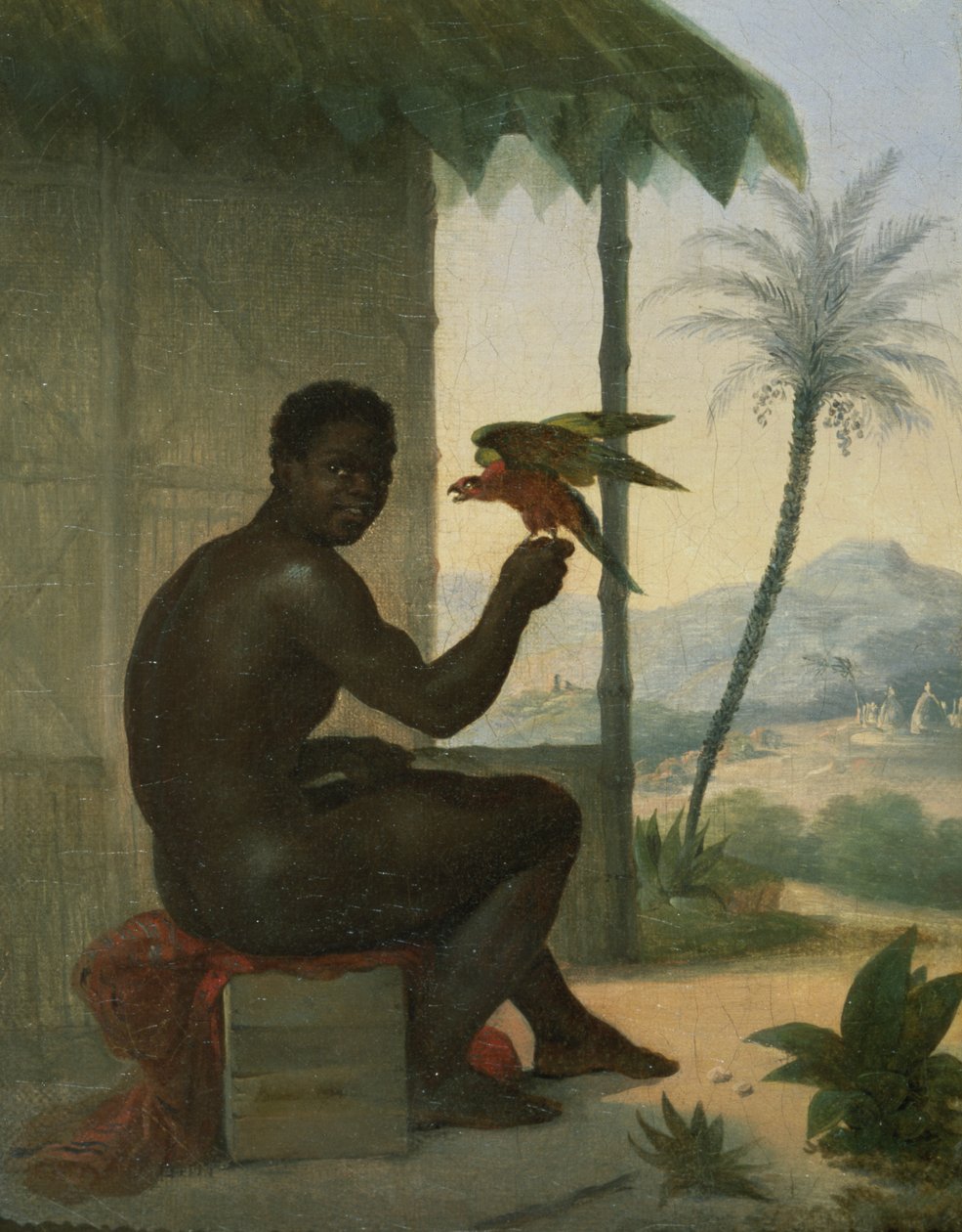 Brasiliansk sort med Tropical Bird af Nicolas Antoine Taunay