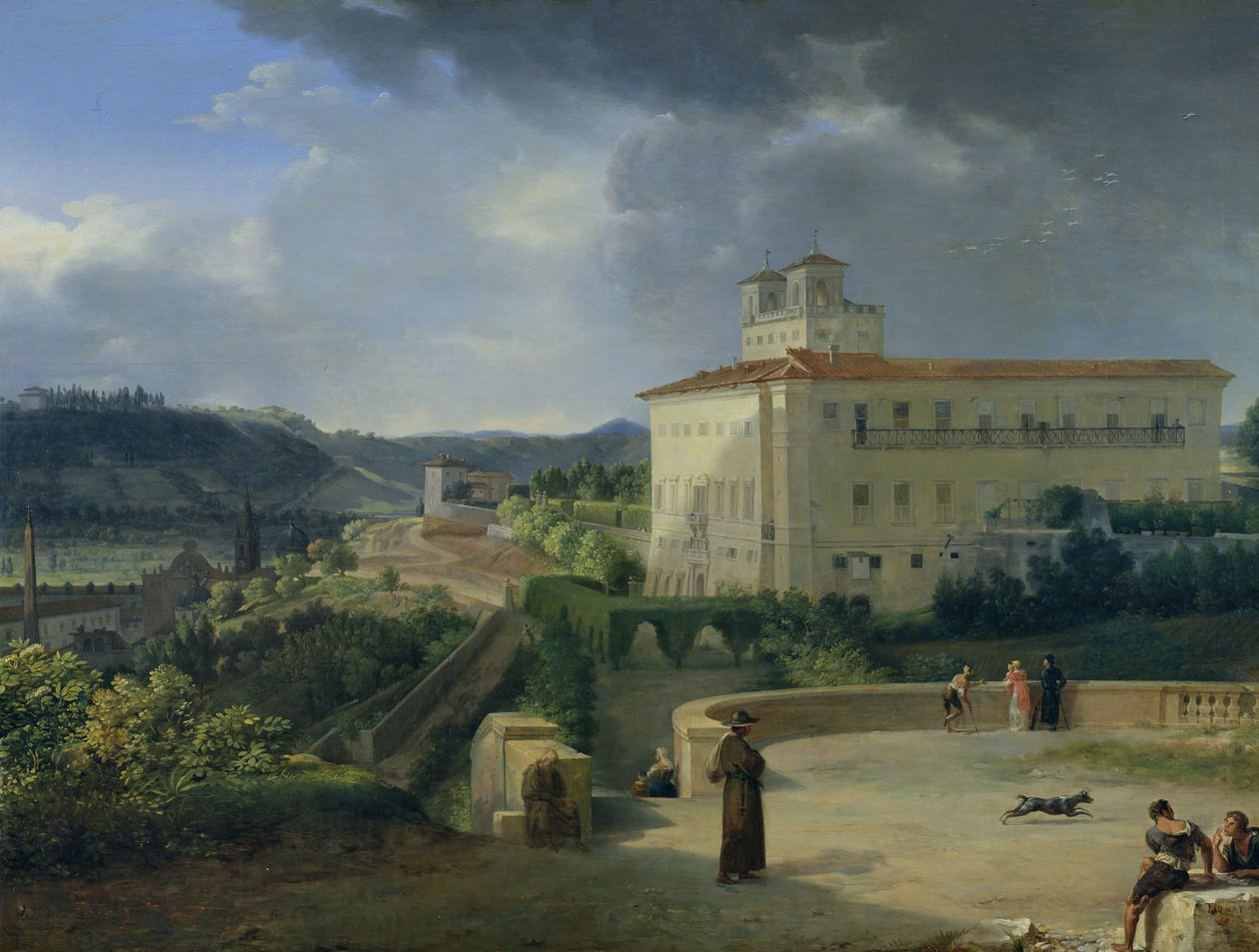 Udsigt over Villa Medici, Rom af Nicolas Antoine Taunay