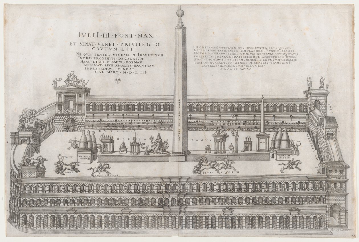 Mirror of Roman Magnificence: Circus Flaminius, 1553., 1553. af Nicolas Beatrizet