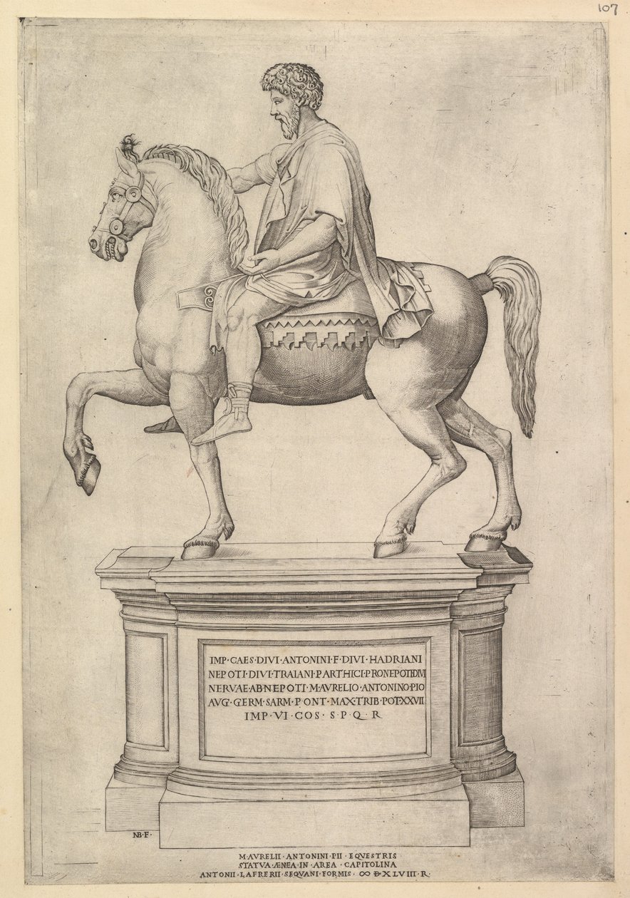 Mirror of Roman Magnificence: Marcus Aurelius, 1500-tallet. af Nicolas Beatrizet