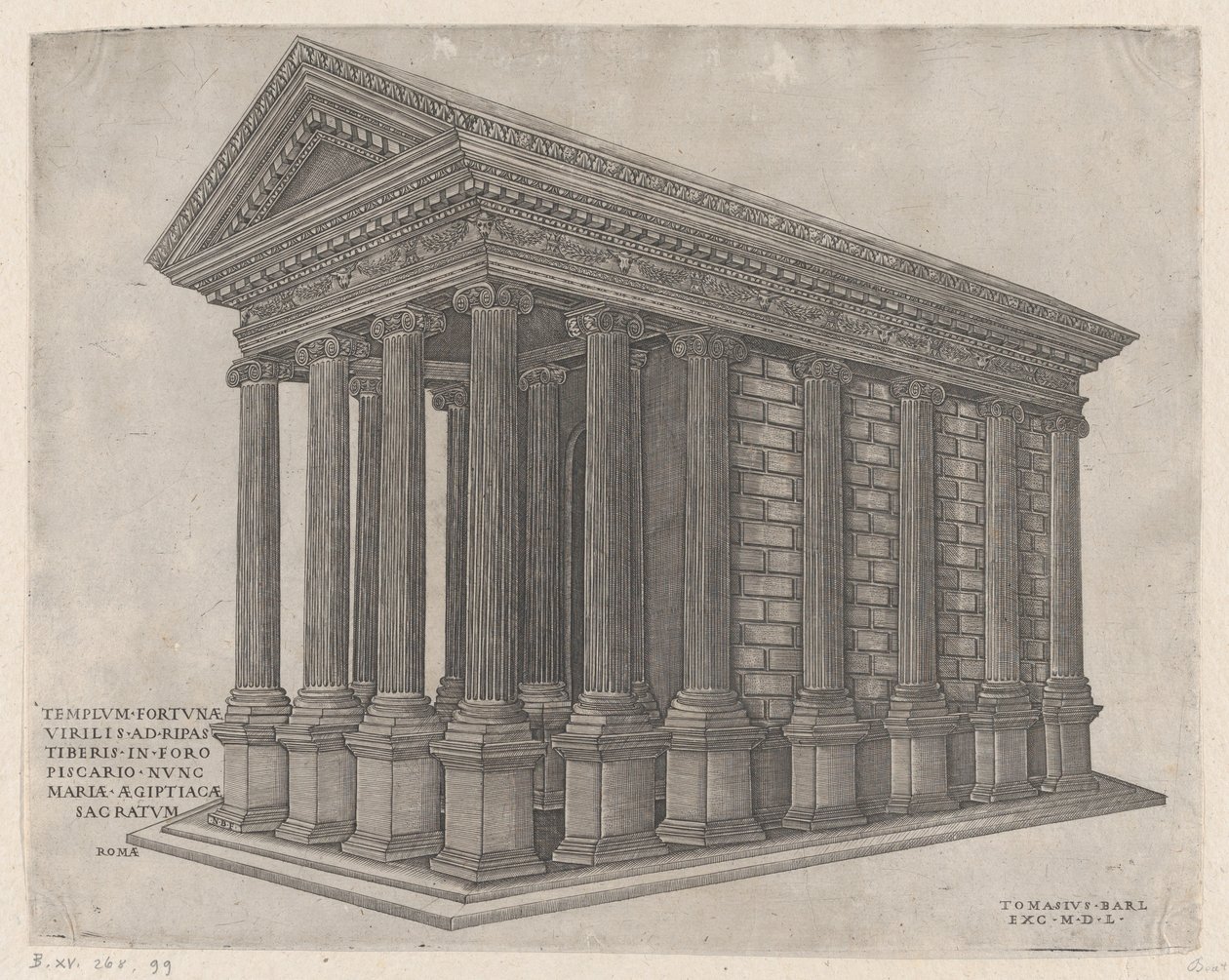 Temple of Fortuna, Rom, 1550., 1550. af Nicolas Beatrizet