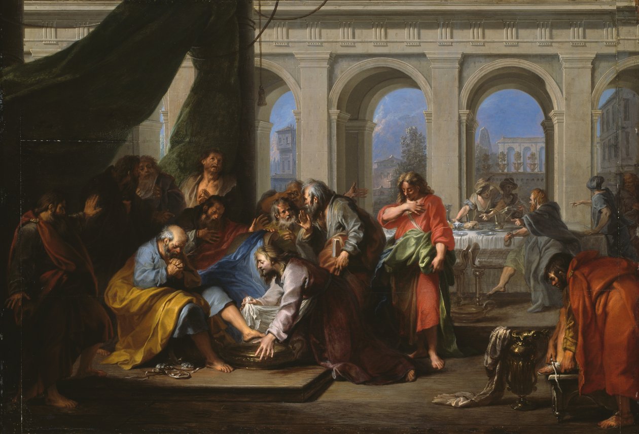 Kristus vasker sine disciples fødder af Nicolas Bertin