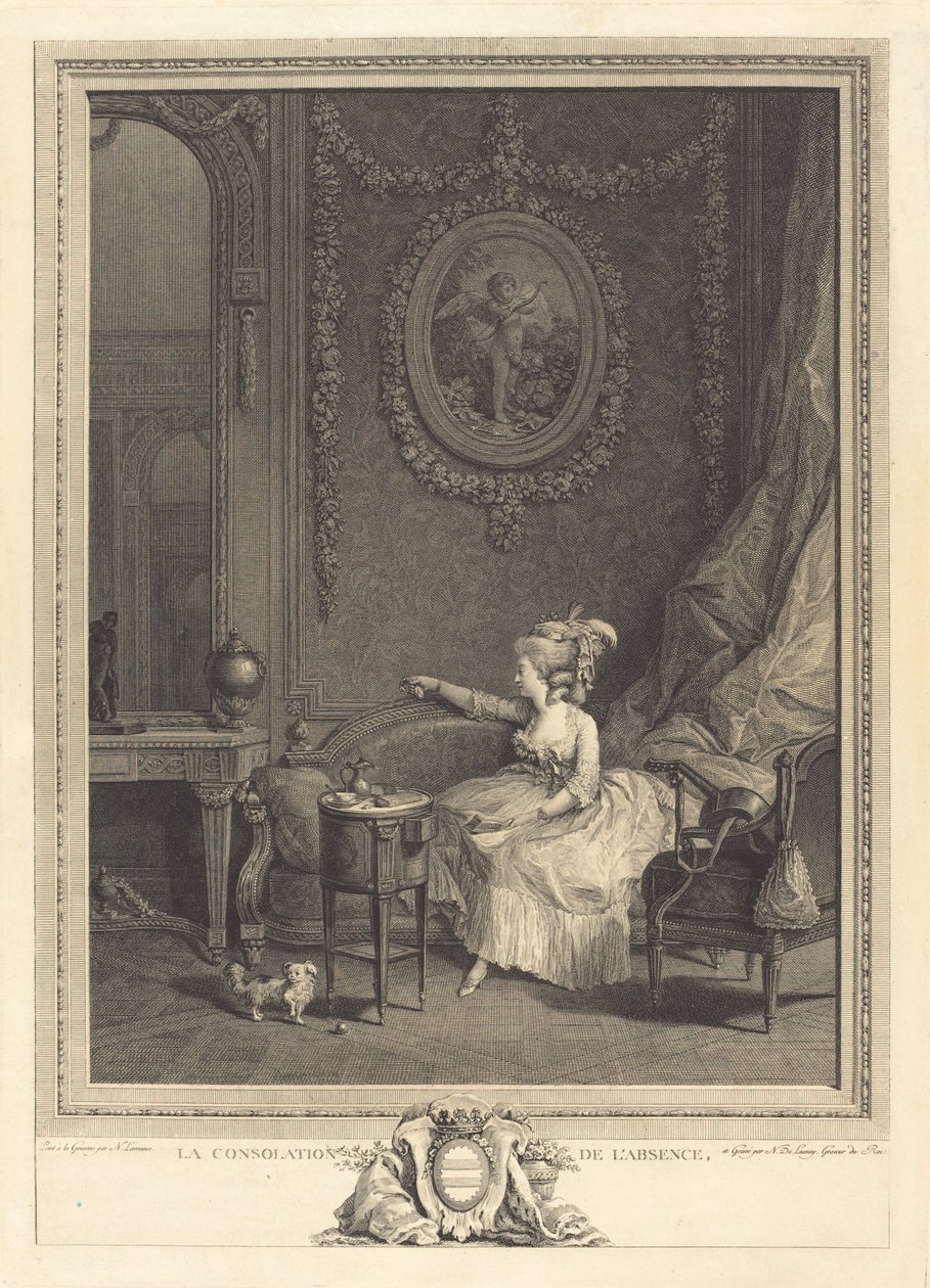 Fraværets trøst af Nicolas Delaunay after Nicolas Lavreince
