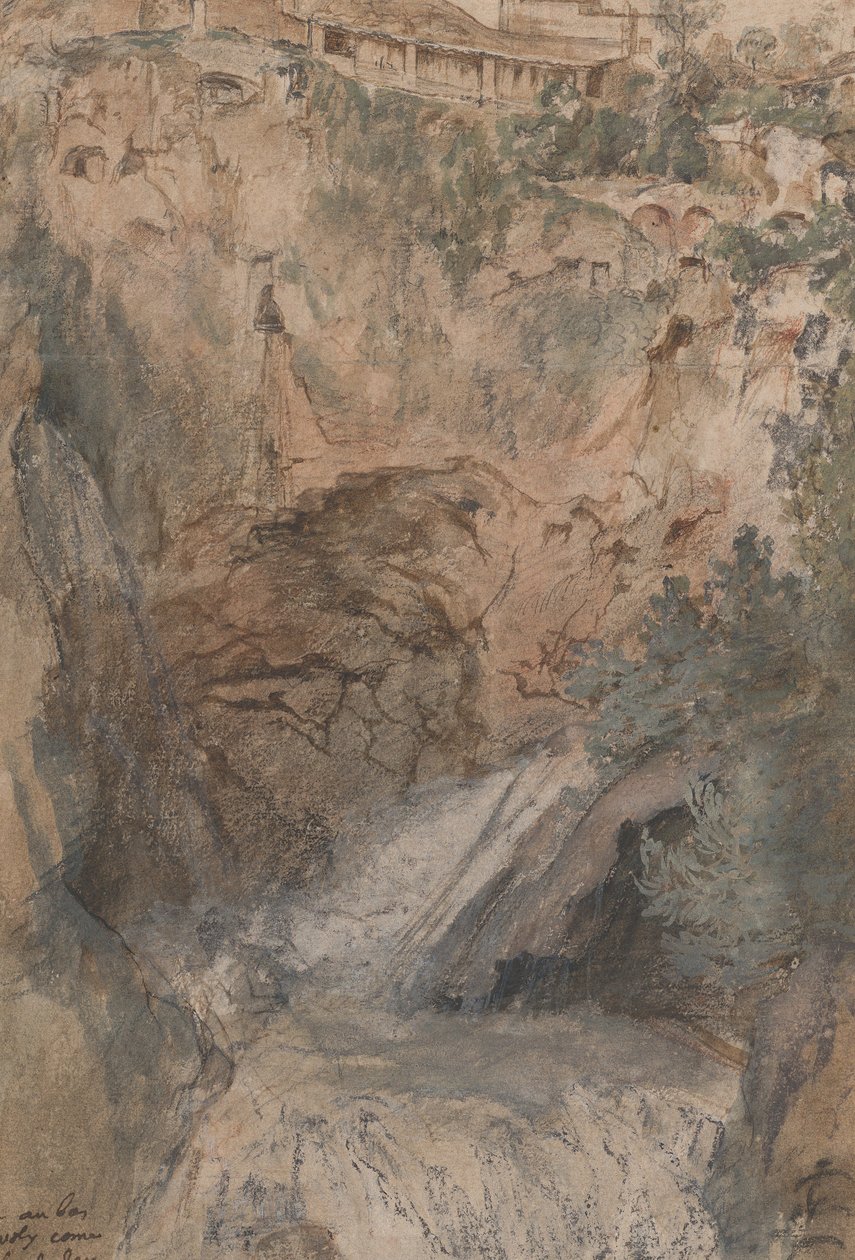 Udsigt over Kaskaderne ved Tivoli, ca.1724-33. af Nicolas Delobel