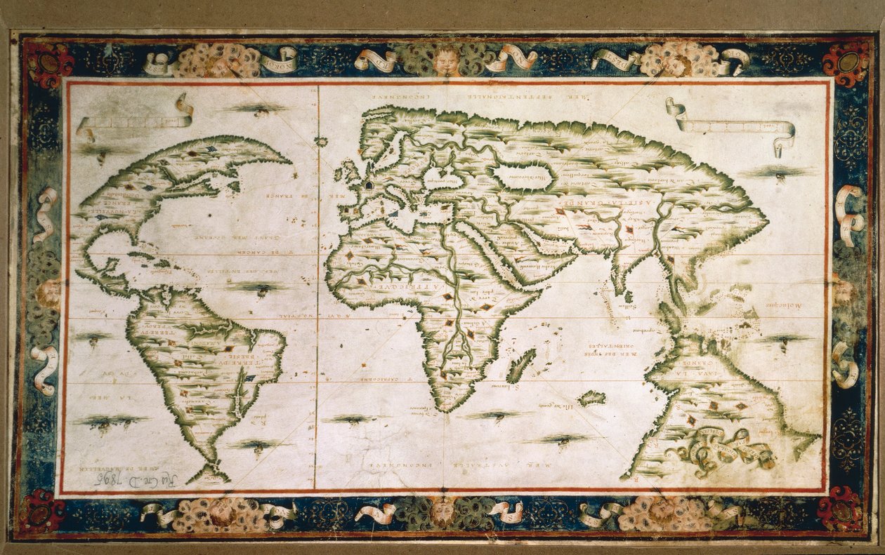 Planisphere af Nicolas Desliens af Nicolas Desliens
