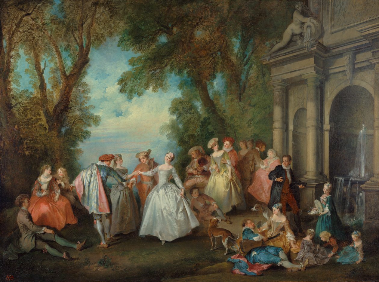 Dans foran et springvand af Nicolas Lancret
