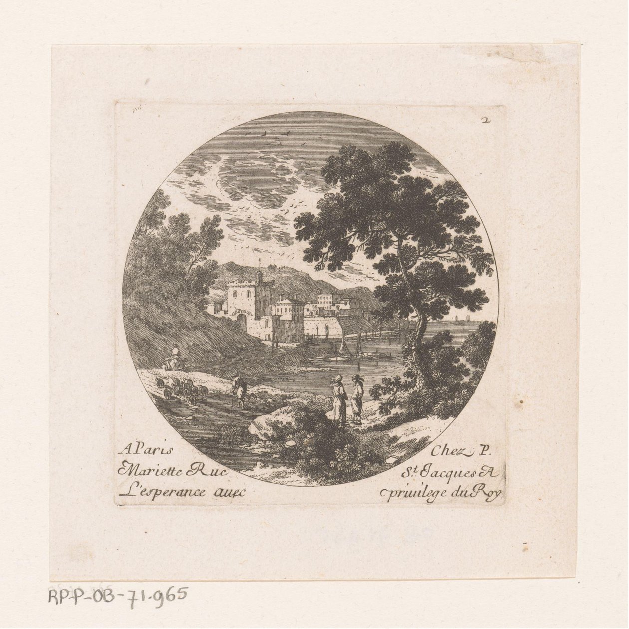 Hyrde ved havneby af Nicolas Perelle