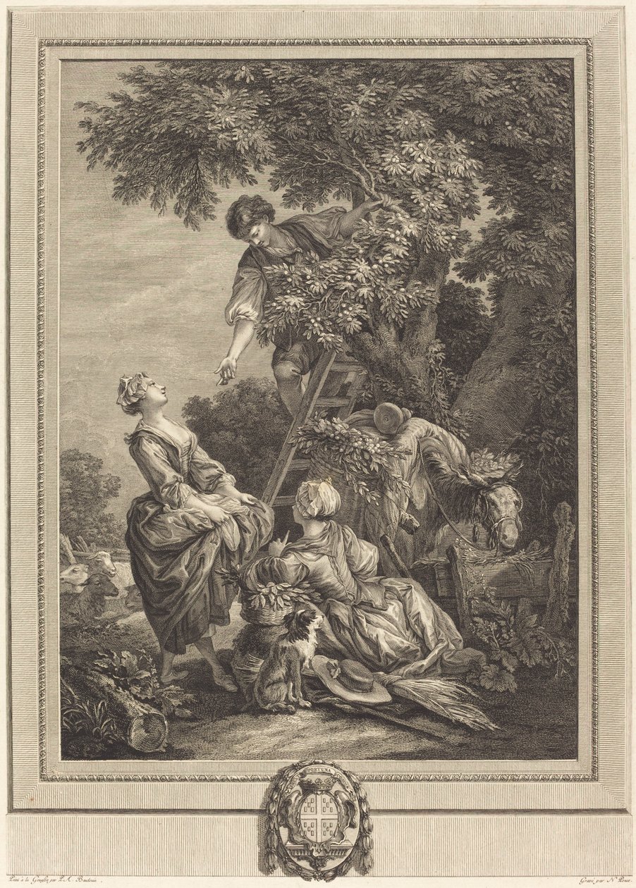 Kirsebærene af Nicolas Ponce after Pierre Antoine Baudouin
