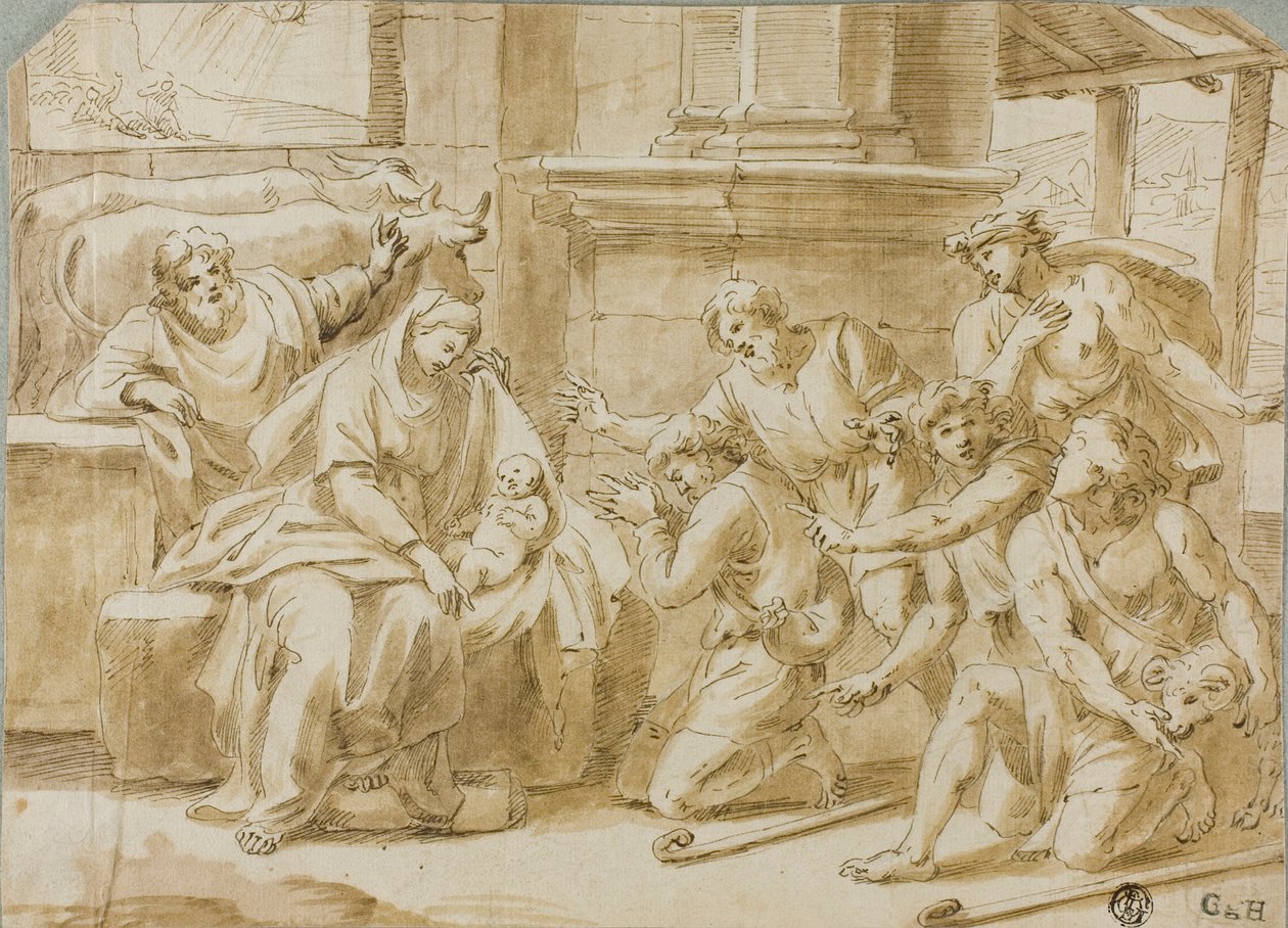 Hyrdernes tilbedelse af Nicolas Poussin