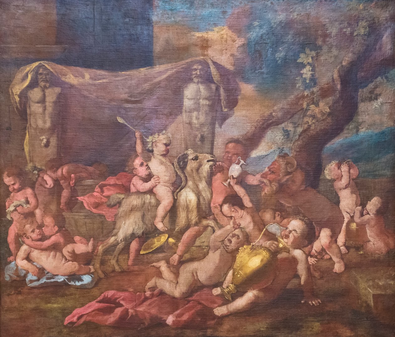 Baccanale (olie på lærred) af Nicolas Poussin