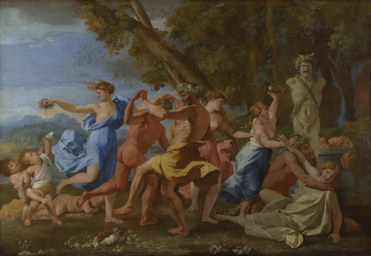 Bacchanal før en Herm, c.1634 af Nicolas Poussin