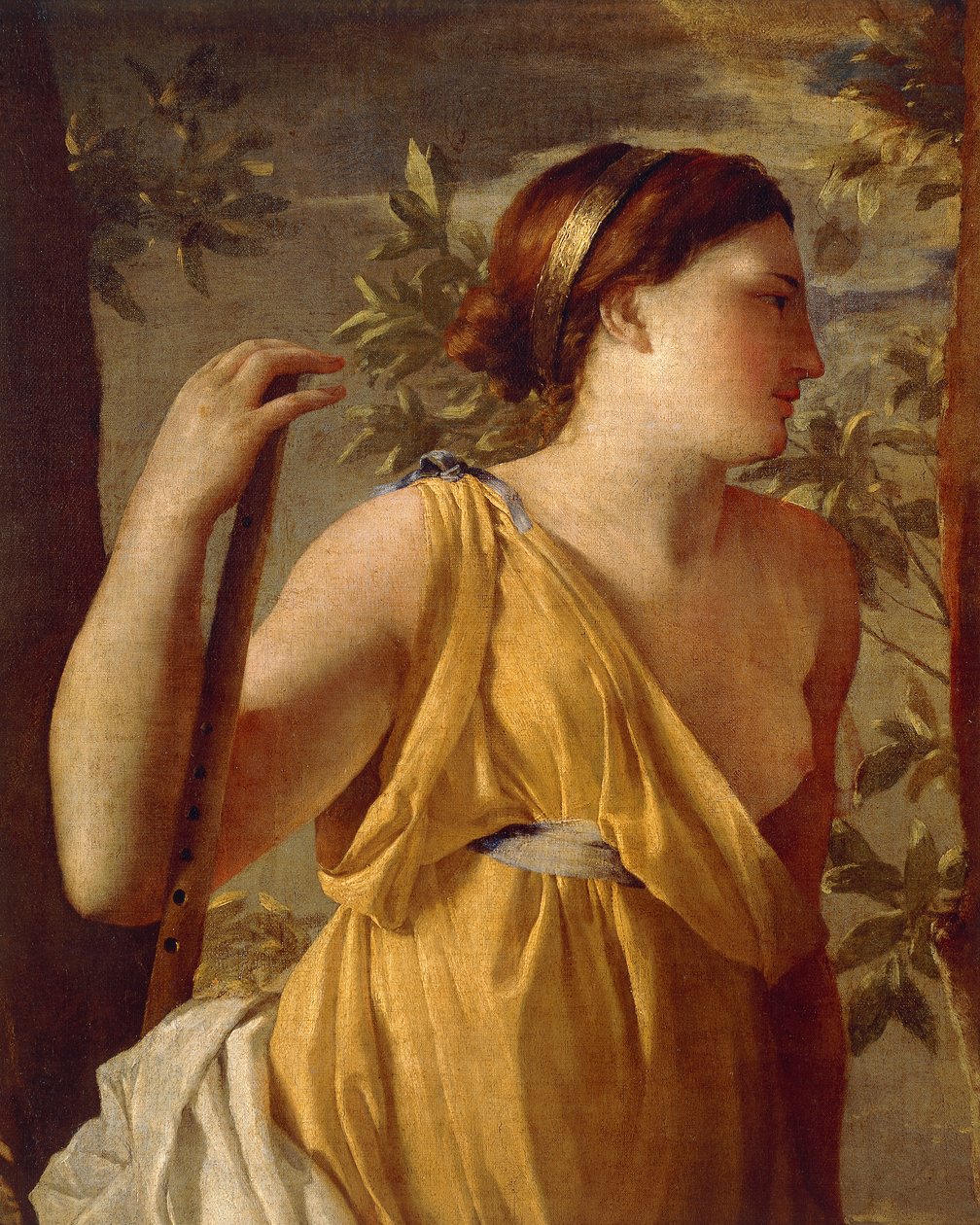 Inspiration af digteren (detalje) omkring 1630 af Nicolas Poussin