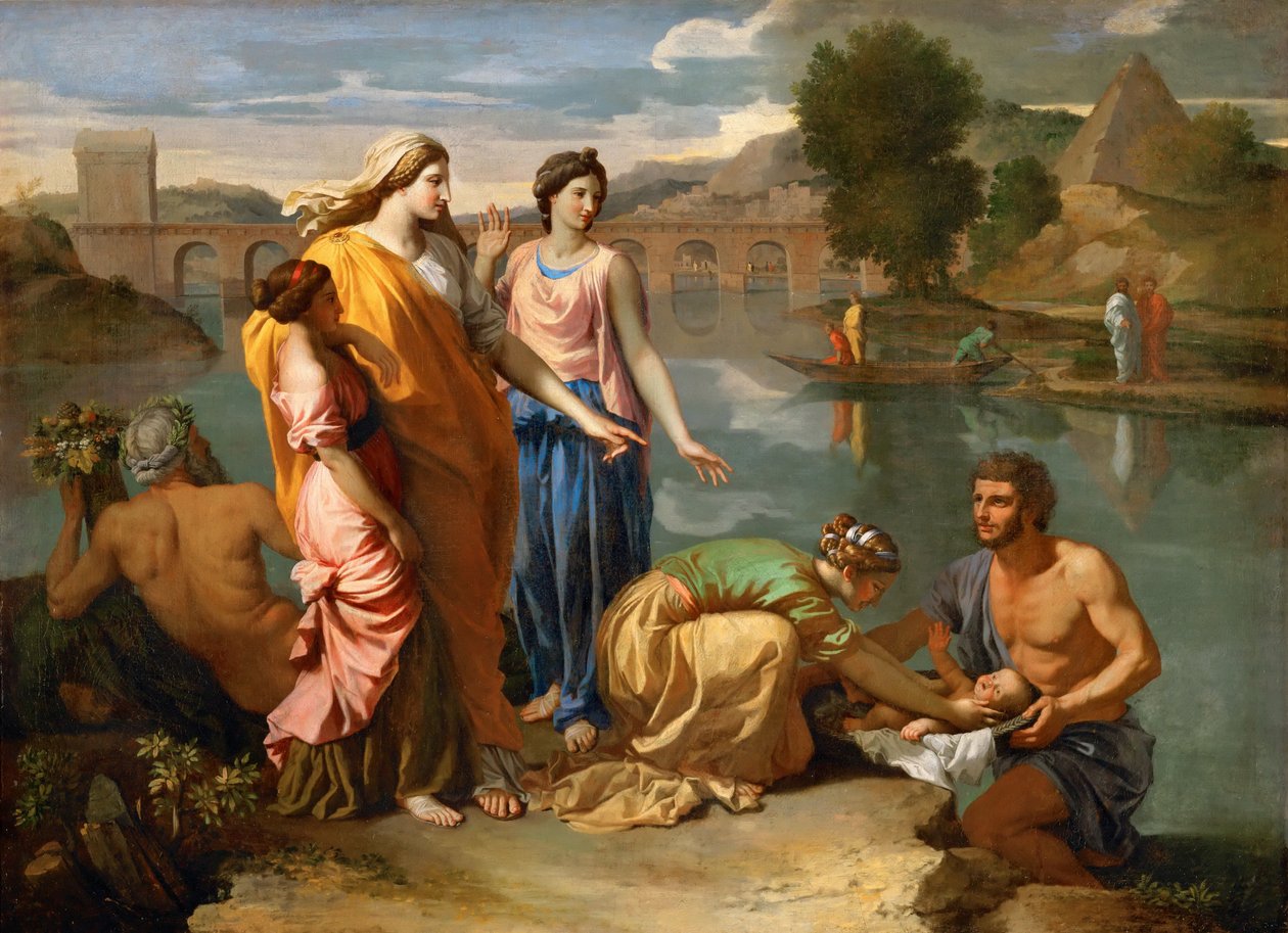 Moses reddet fra vandet af Nicolas Poussin