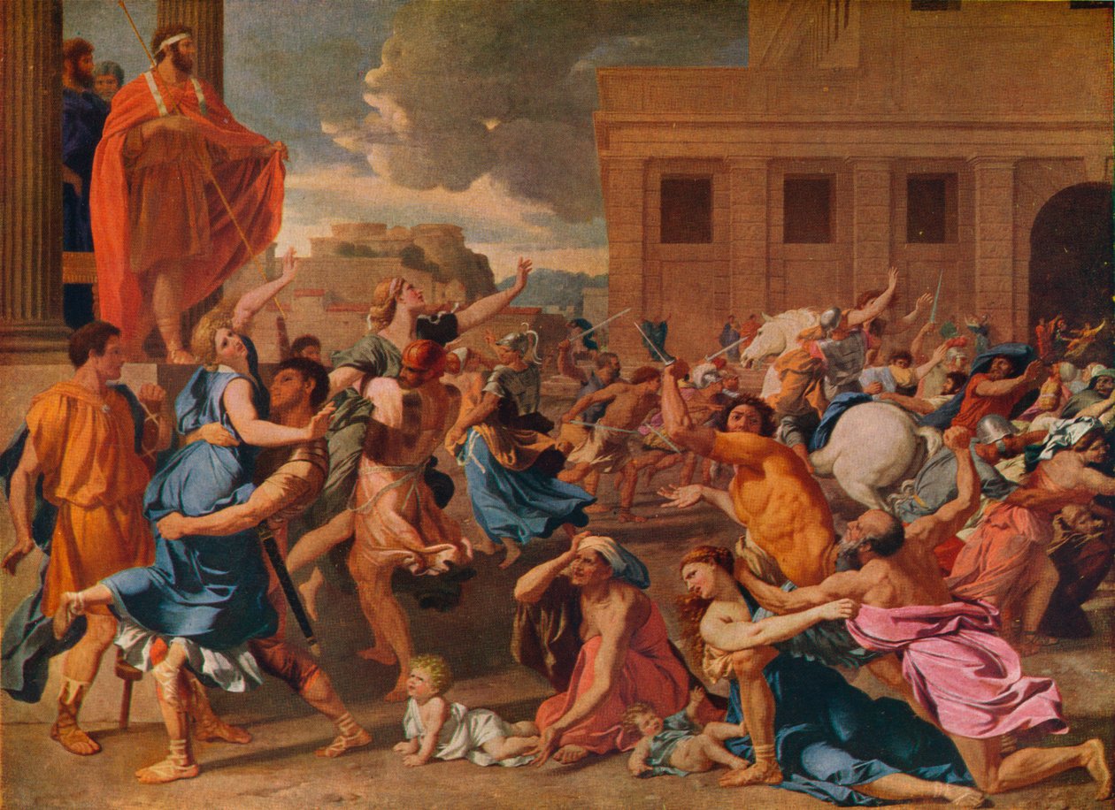 Bortførelsen af de sabinske kvinder, c1633 af Nicolas Poussin