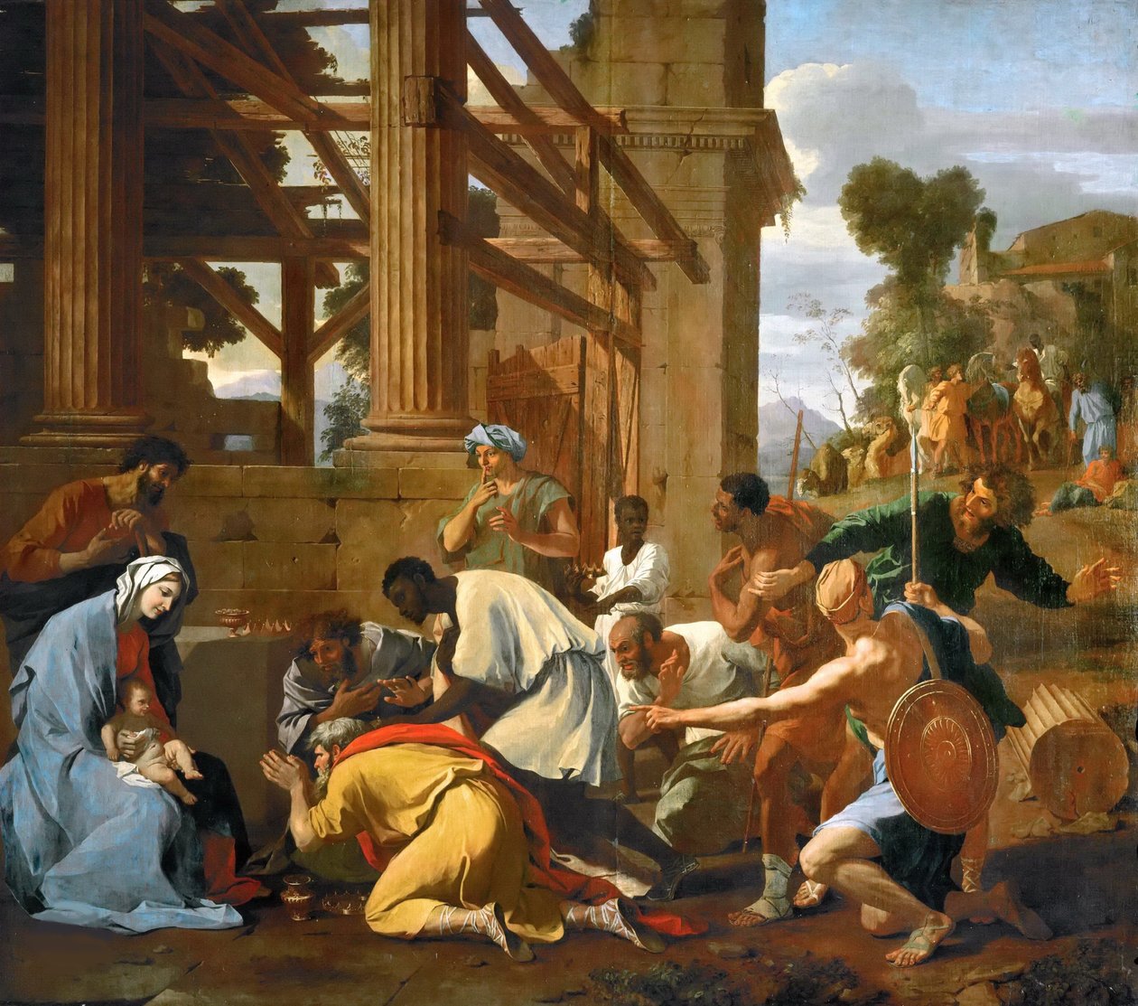 Magiernes tilbedelse, 1633. af Nicolas Poussin