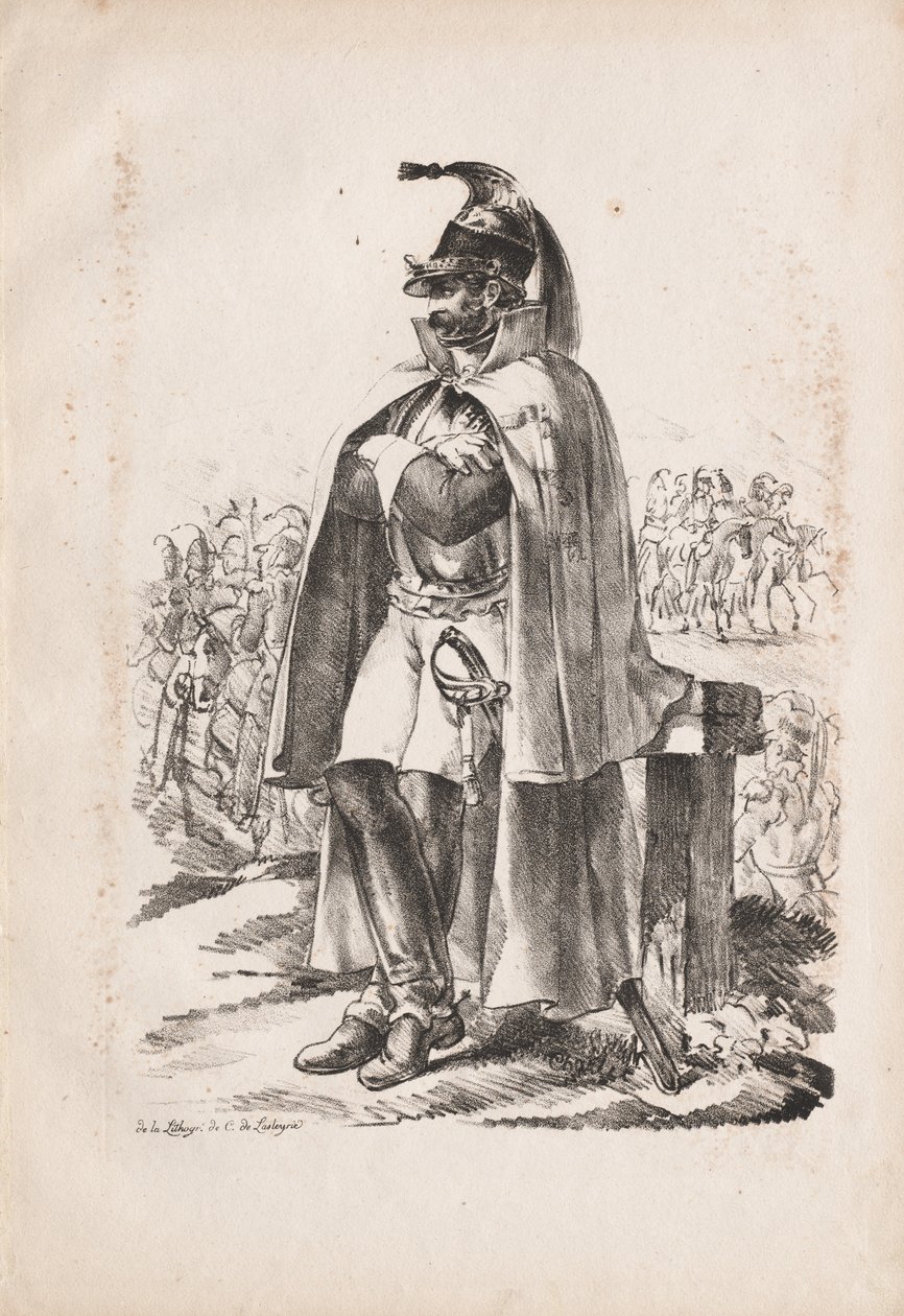 Militære kostumer: Cavalry Man, 1814-1818. af Nicolas Toussaint Charlet