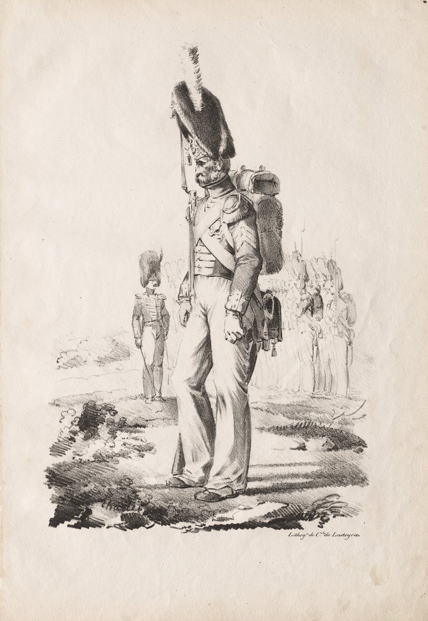 Militære kostumer: Infantry Sargent, 1817-18. af Nicolas Toussaint Charlet