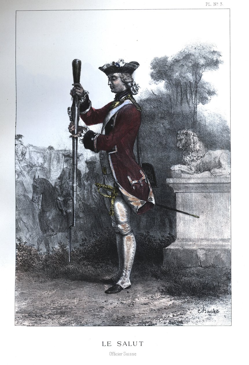 Officer for den schweiziske garde af Nicolas Toussaint Charlet