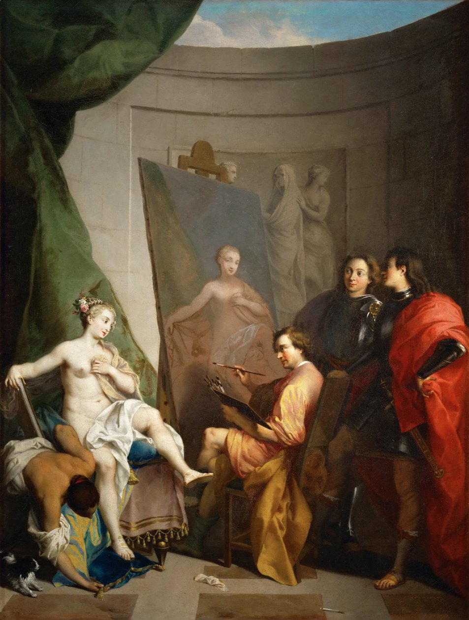 Apelles Painting Campaspe af Nicolas Vleughels
