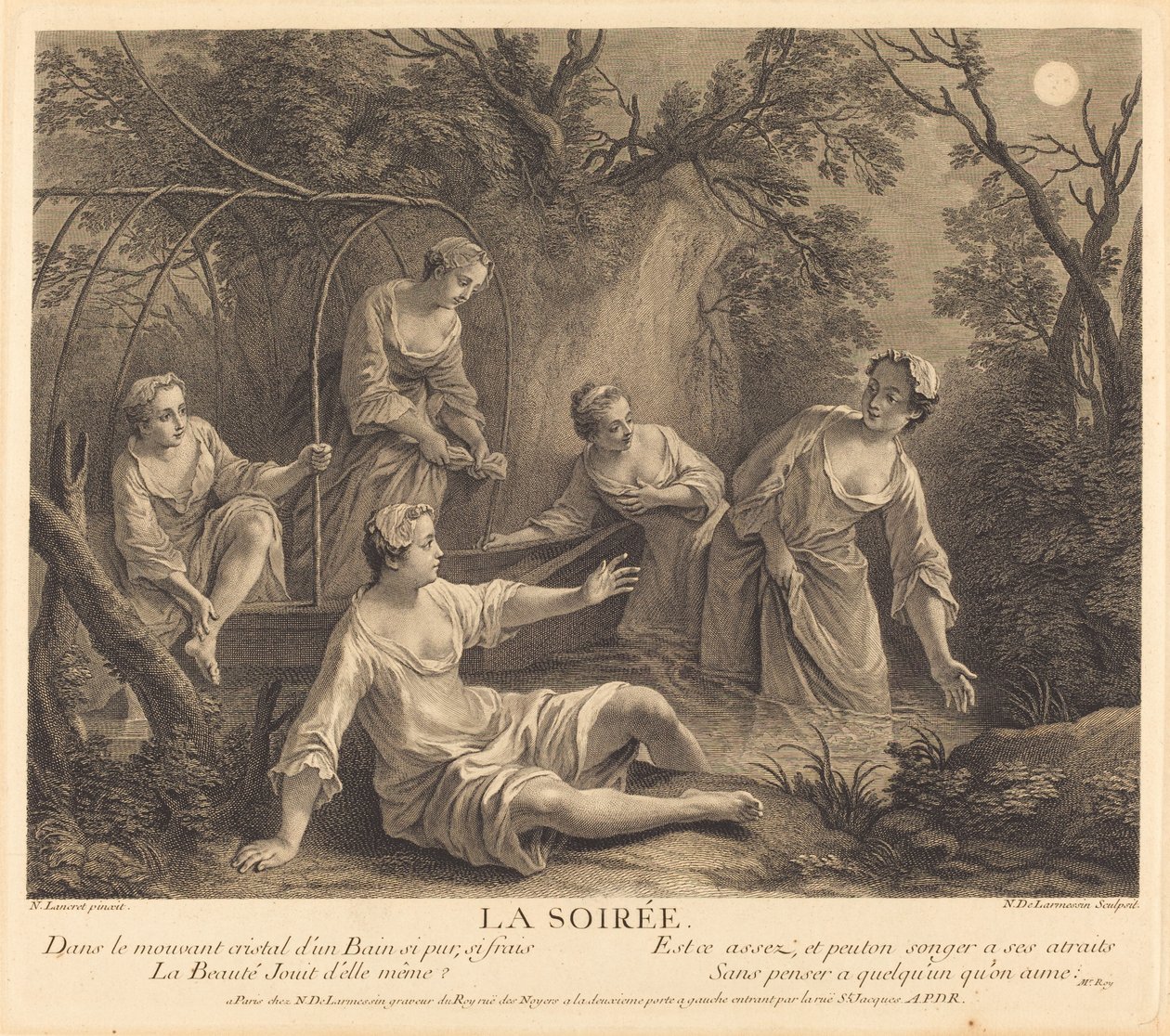 Aftenen af Nicolas de Larmessin IV after Nicolas Lancret