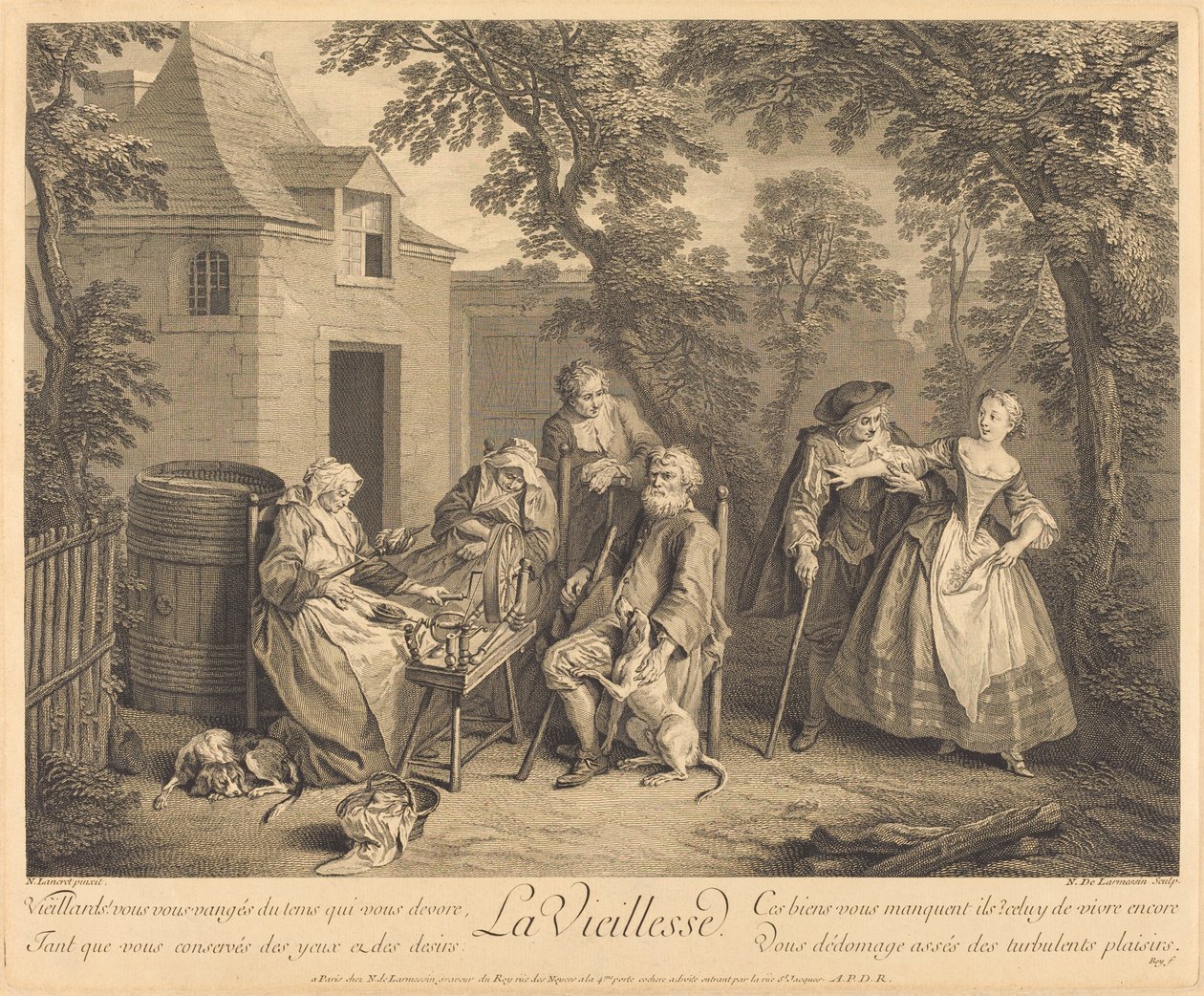 Alderdom af Nicolas de Larmessin IV after Nicolas Lancret