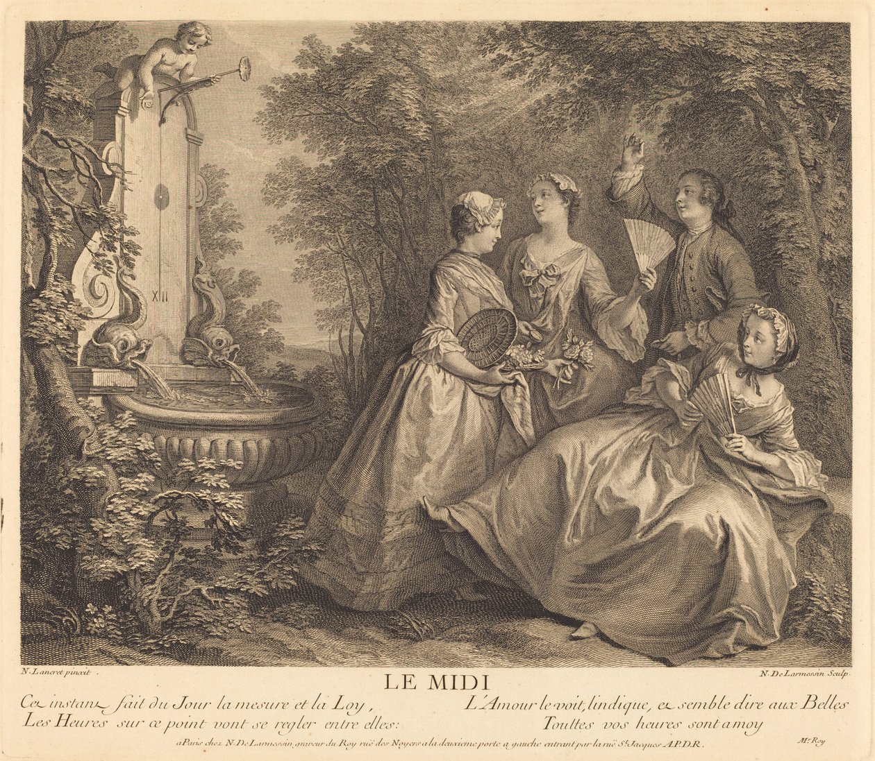 Middag af Nicolas de Larmessin IV after Nicolas Lancret