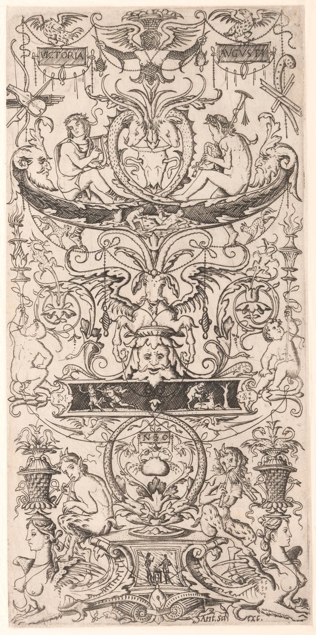 Ornamentpanel påskrevet "Victoria Augusta" af Nicoletto da Modena
