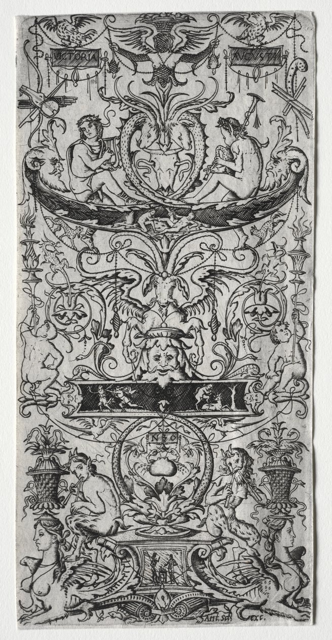 Ornamentpanel påskrevet Victoria Augusta af Nicoletto da Modena