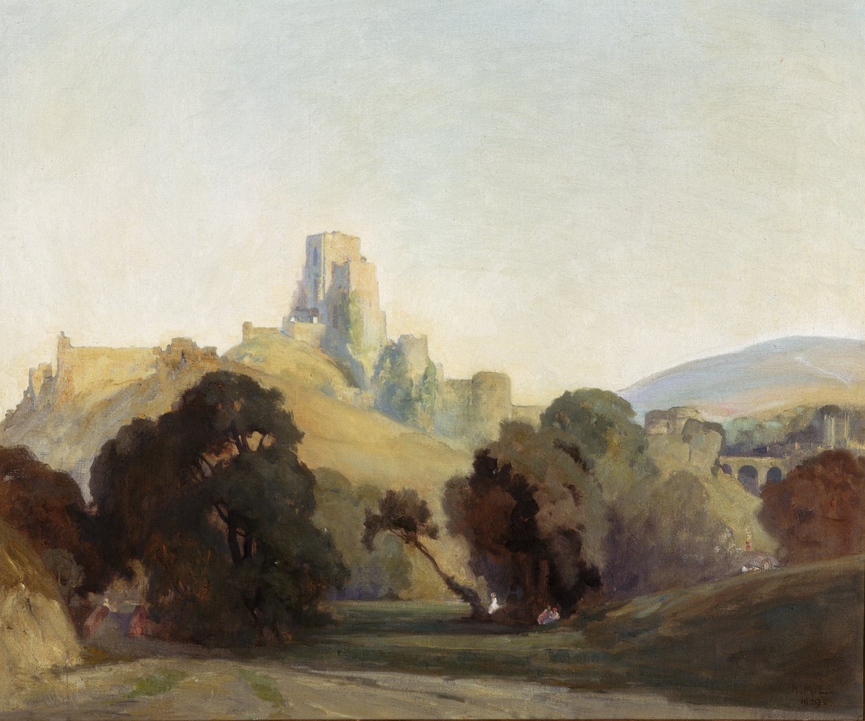 Corfe Castle, 1909 af Niels Moller Lund