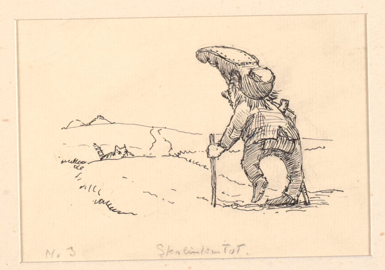 Illustration til "Den tykke kat" af Niels Skovgaard