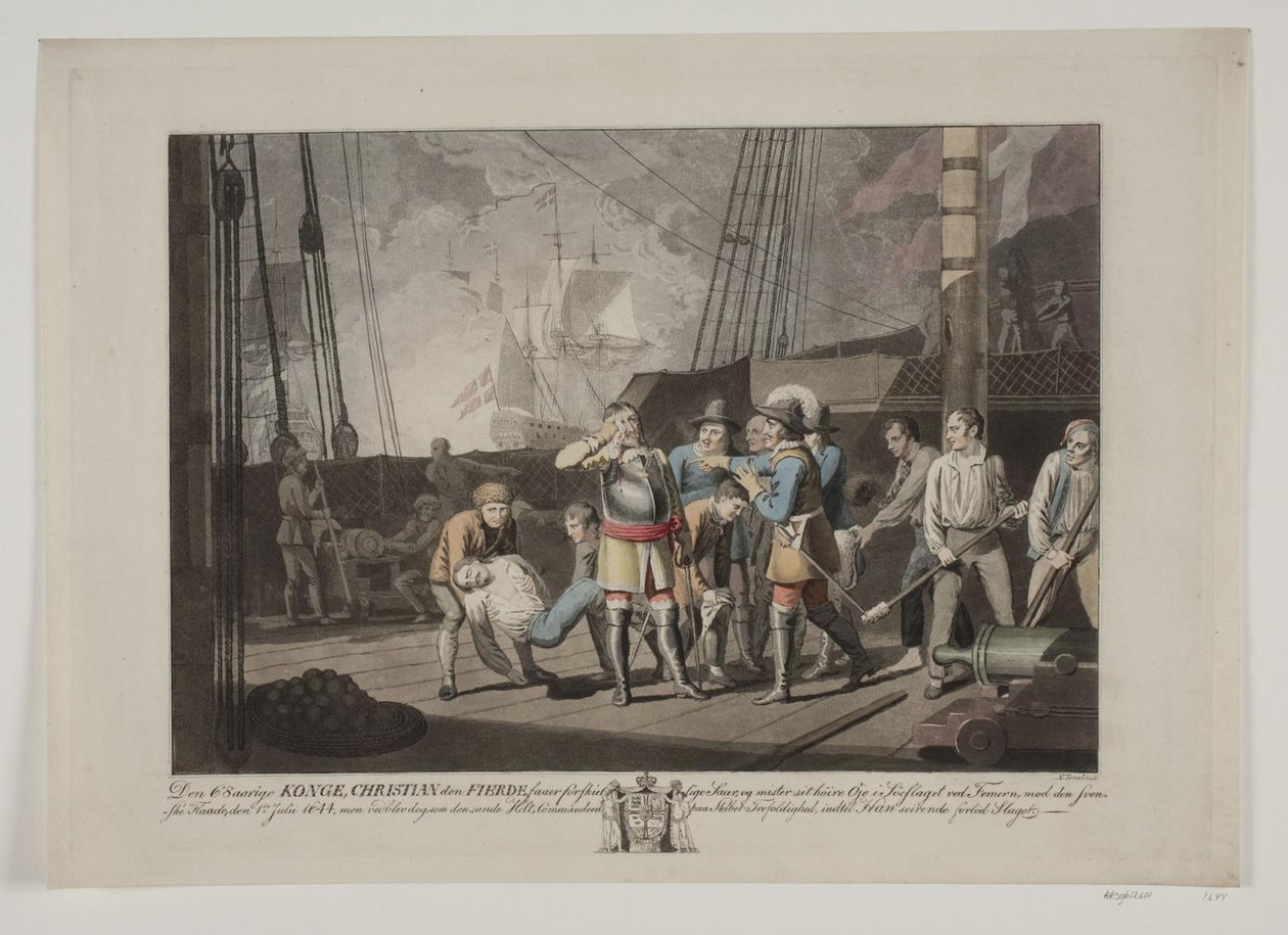 Christian IV i søslaget ved Femern, 1644 af Niels Truslew