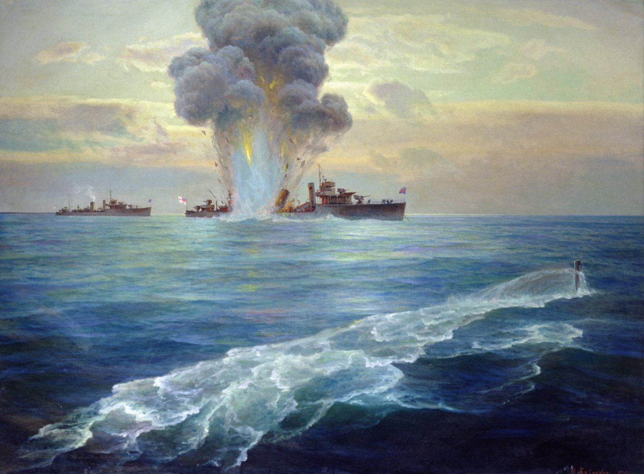 Britisk destroyer Vittoria torpederet af den bolsjevikiske ubåd Pantera ud for øen Seiskari den 1. september 1919, 1939 af Nikolai Evlampievich Bublikov