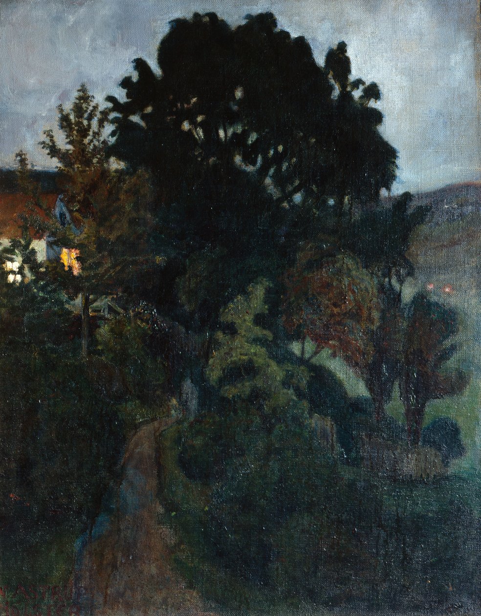Efterårstusmørke i haven af Nikolai Astrup