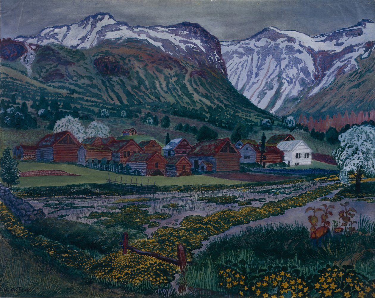 Buttercup Night (olie på lærred) af Nikolai Astrup