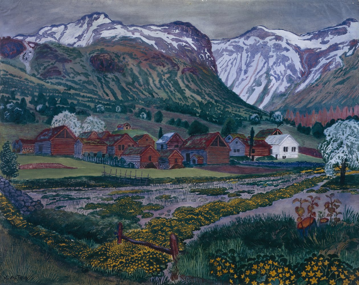 Smørblomst aften af Nikolai Astrup