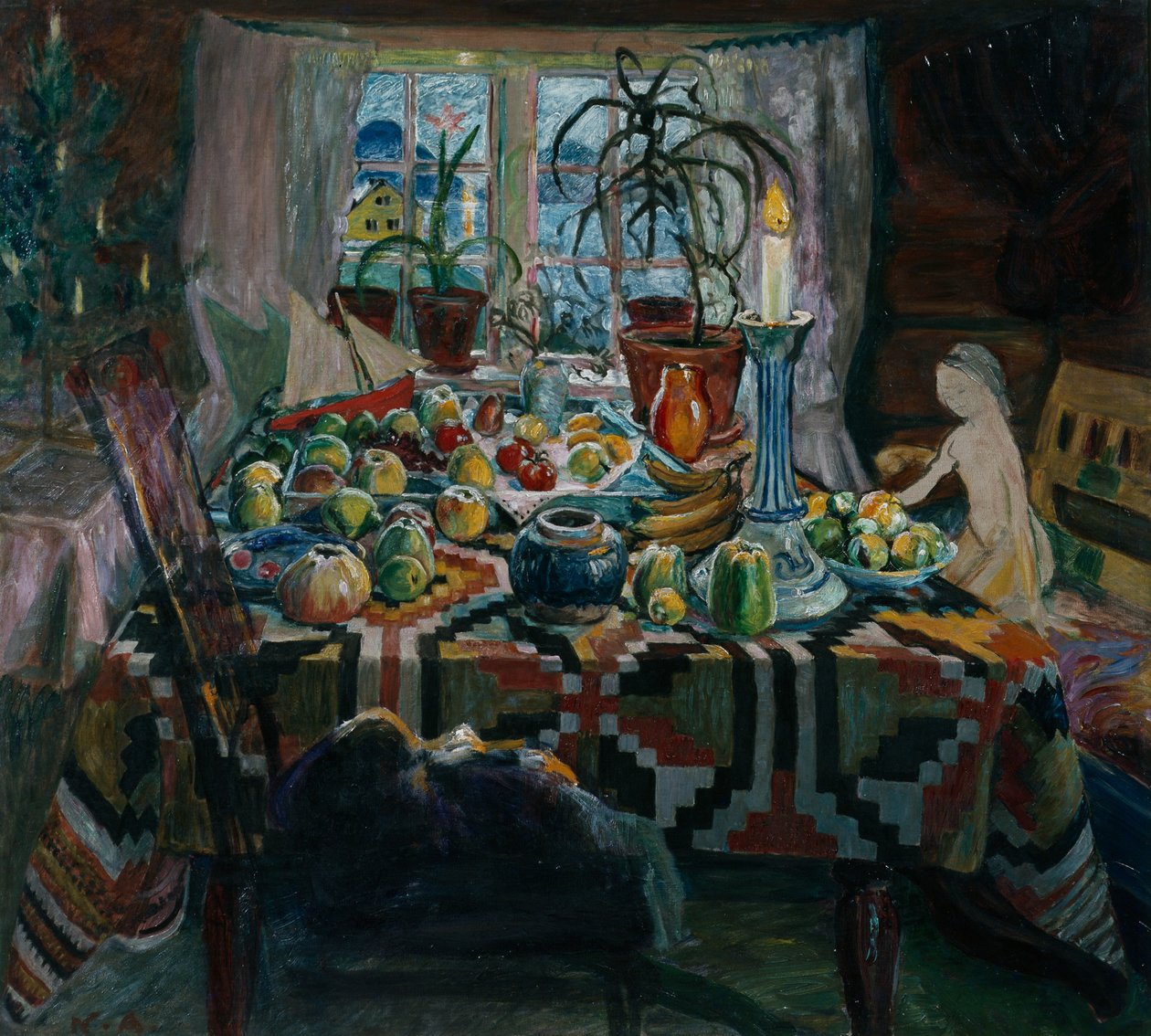 juledag (olie på lærred) af Nikolai Astrup