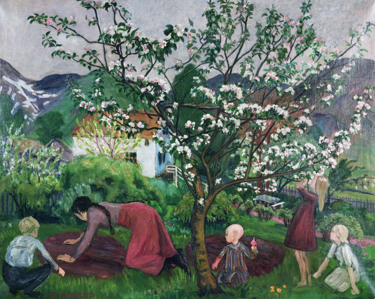 I haven, ca. 1914-15 (olie på lærred) af Nikolai Astrup