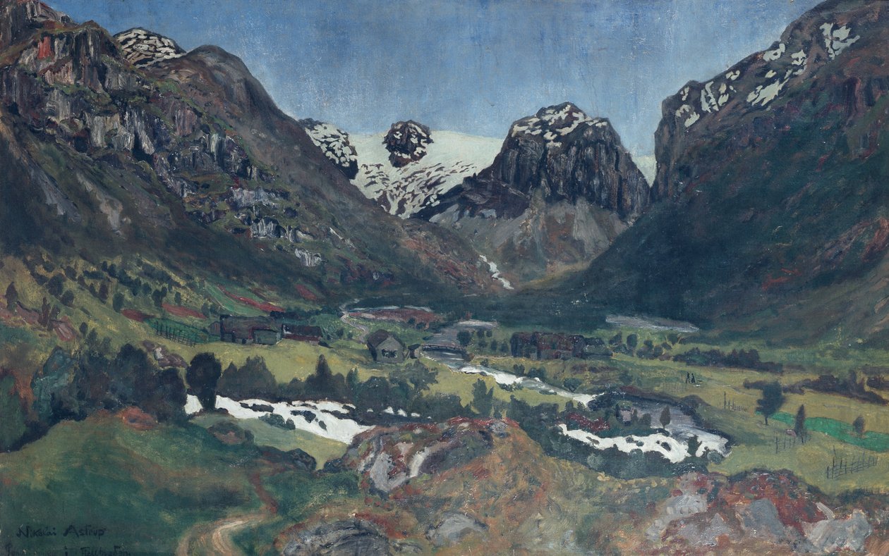 Juninat i bjerglandsbyen af Nikolai Astrup