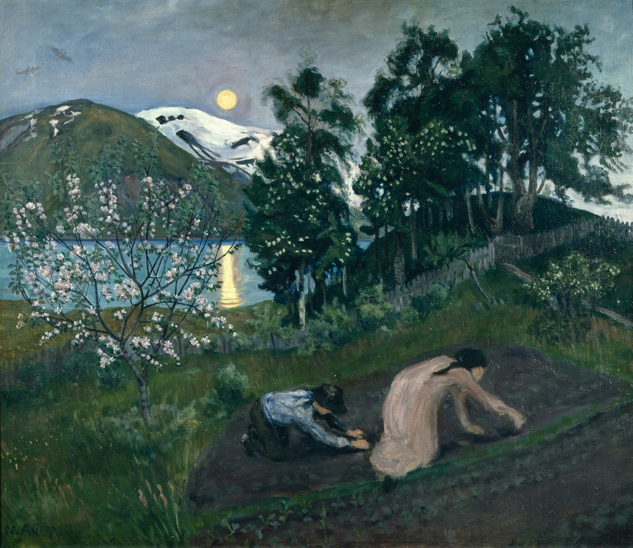 Forårsaften i haven af Nikolai Astrup