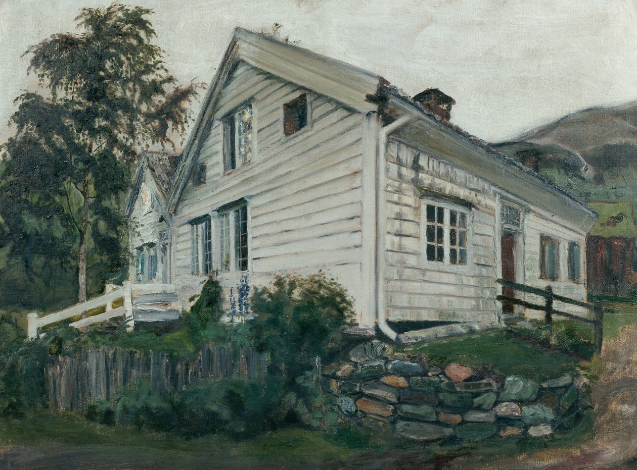 Præstegården i regnvejr af Nikolai Astrup