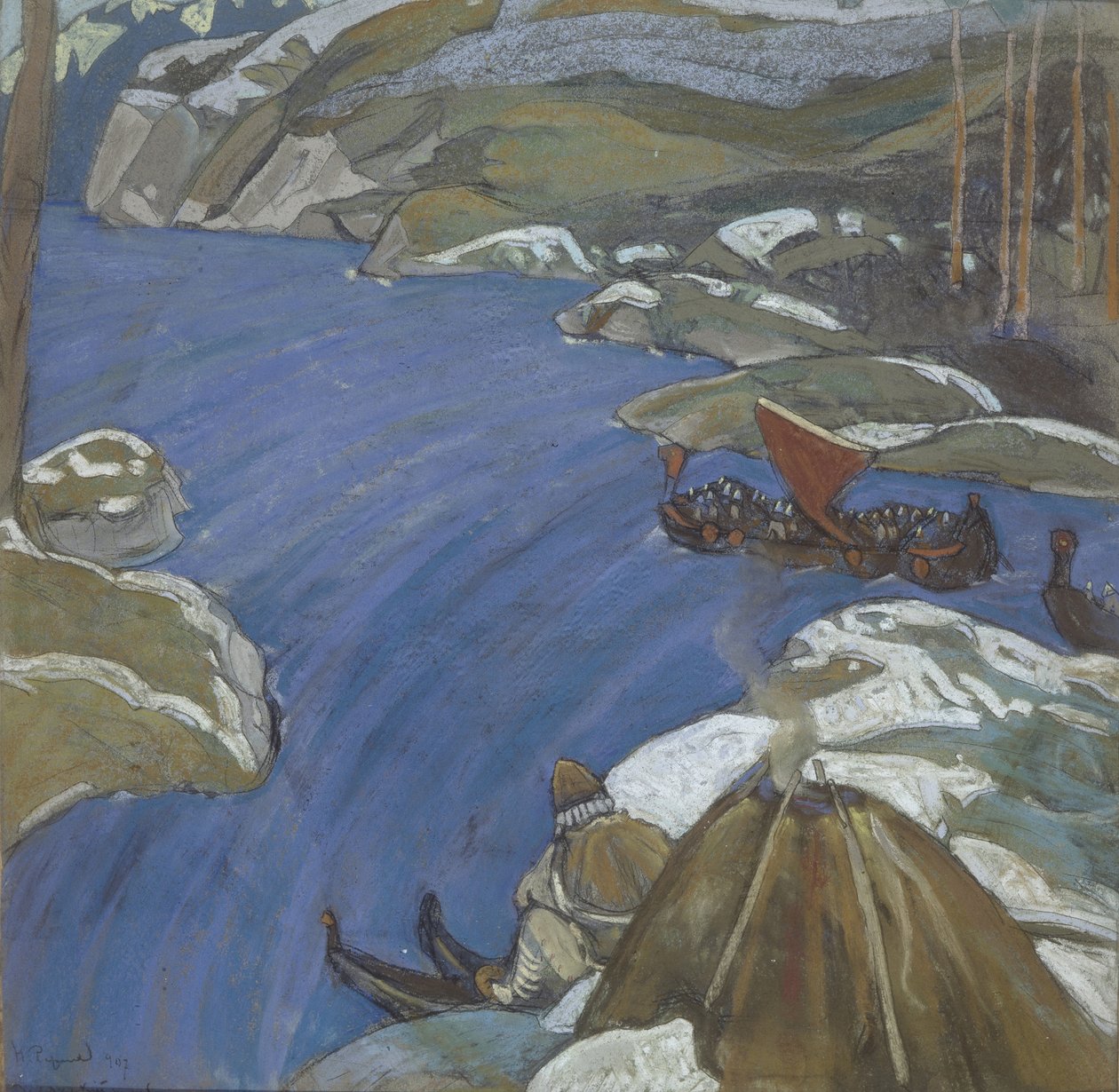 The Varangian Way, 1904 af Nikolai Konstantinowitsch Roerich