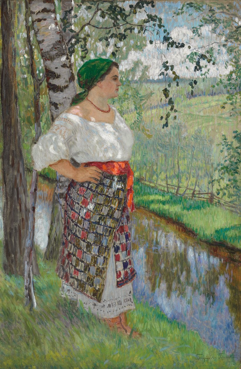Bondekone ved en bæk af Nikolai Petrovich Bogdanov Belsky