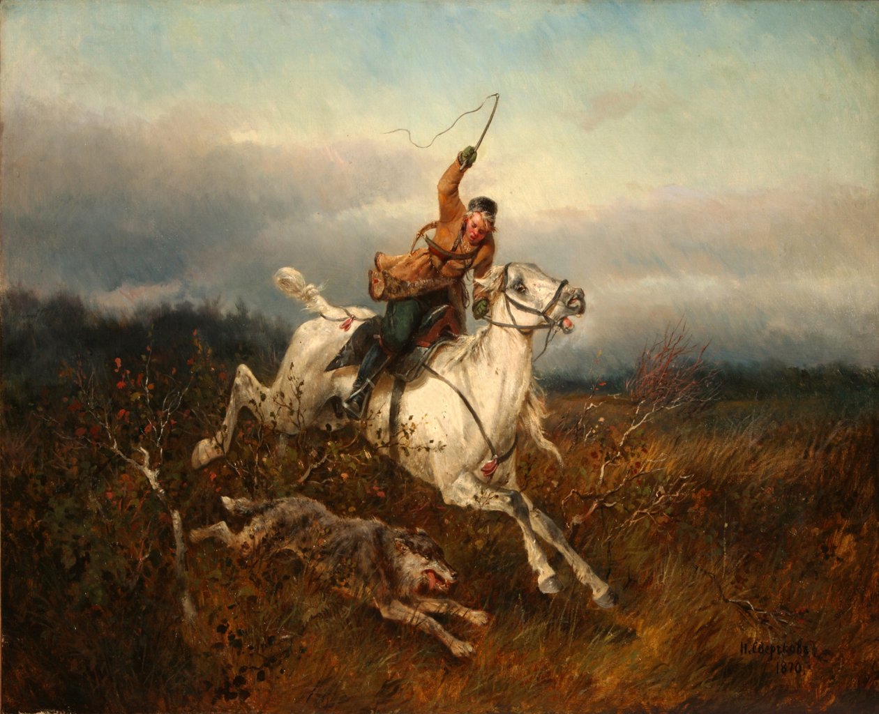 Ulvejagt, 1870 af Nikolai Yegorovich Sverchkov