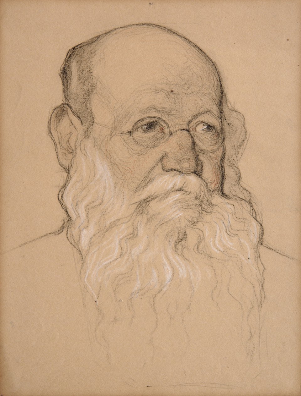 Piotr Kropotkin, 1920-21 (kridt på papir) af Nikolay 1873 1932 Andreyev