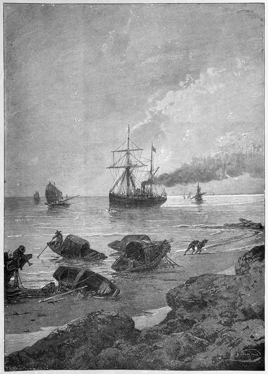 Dampskibet Vladivostok på Yangtze-floden, en del af Tsarevichs 