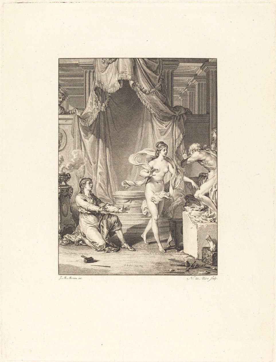 Pygmalion af Noël Le Mire after Jean Michel Moreau