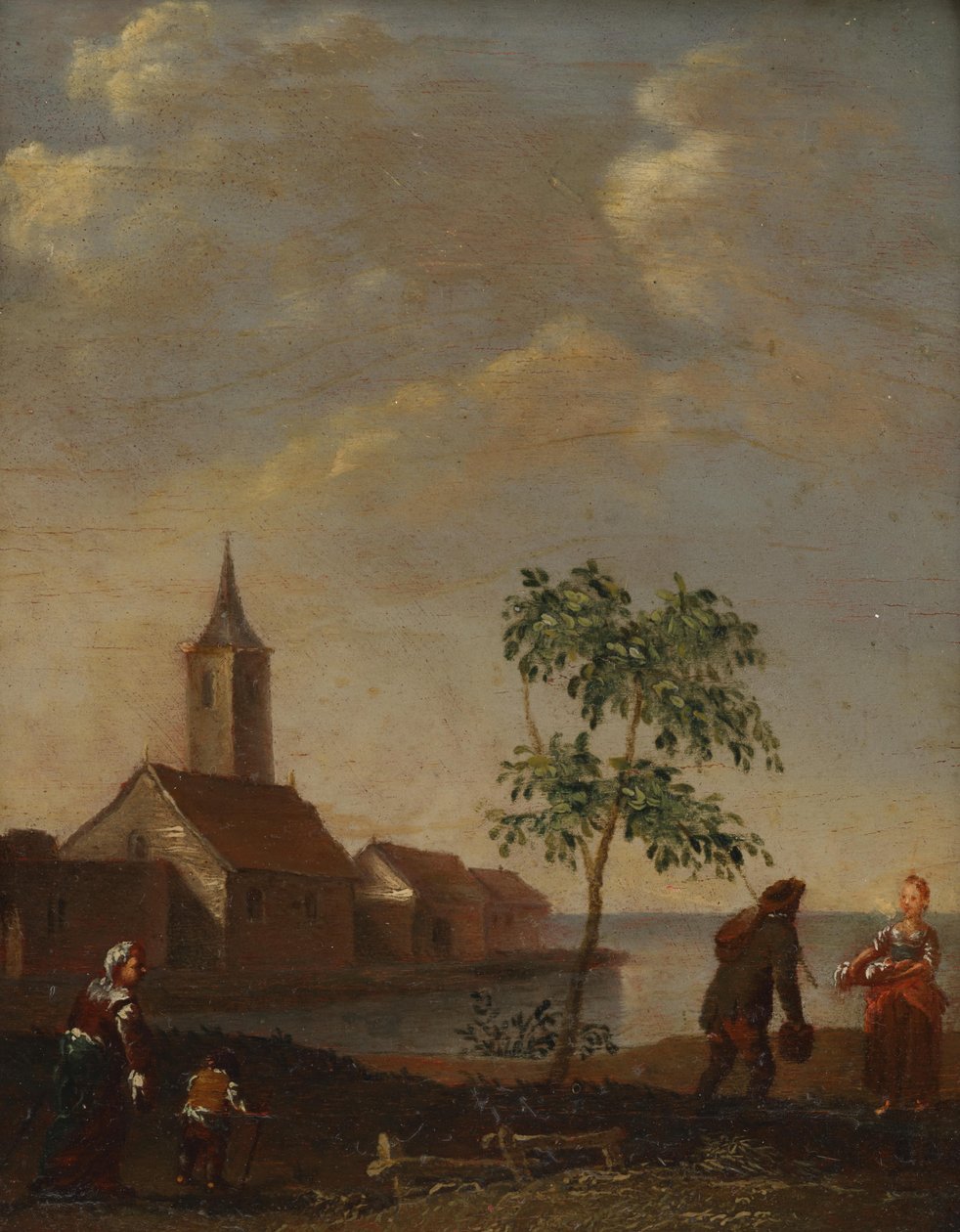 Landsby-scene af Norbert Grund